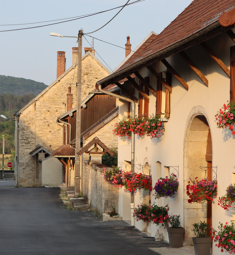 Vue village Port-Lesney.